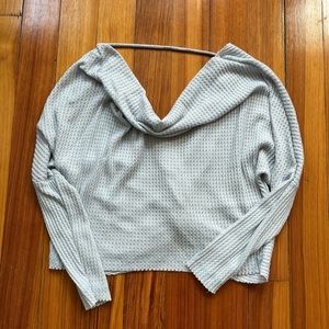 Sadie & Sage Light Blue Cowl Neck Sweater